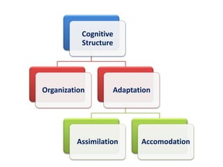 Cognitive
Structure
Organization Adaptation
Assimilation Accomodation
 