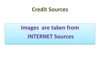 Credit Sources
Images are taken from
INTERNET Sources
 