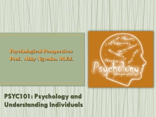 Psychological PerspectivesPsychological Perspectives
Prof. Abby Ngwako, M.Ed.Prof. Abby Ngwako, M.Ed.
 