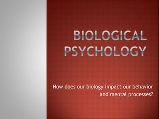 How does our biology impact our behavior
and mental processes?
 