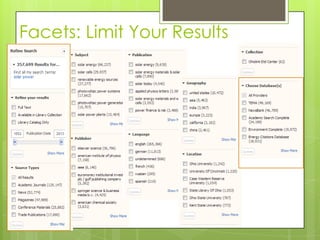 Facets: Limit Your Results

 