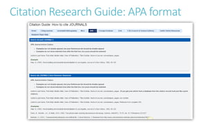 PsycINFO and ERIC: Use the handouts in the
Psychology Research Guide
 