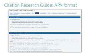 Citation Research Guide: APA format
 