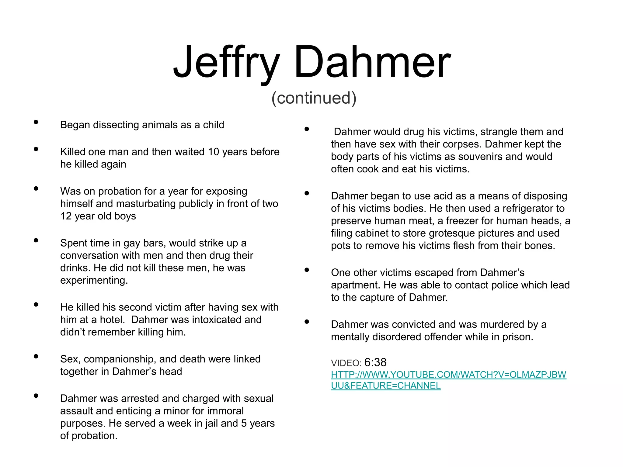 SERIAL KILLER PROFILES