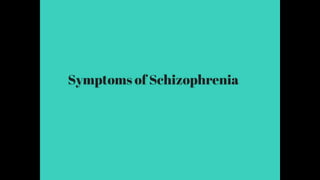 Schizophrenia Class Report (MENTAL DISORDER)