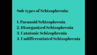 Schizophrenia Class Report (MENTAL DISORDER)