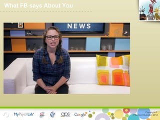 Copyright ©
Pearson Education 2012
What FB says About You
 