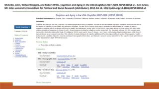 McArdle, John, Willard Rodgers, and Robert Willis. Cognition and Aging in the USA (CogUSA) 2007-2009. ICPSR36053-v1. Ann Arbor,
MI: Inter-university Consortium for Political and Social Research [distributor], 2015-04-16. http://doi.org/10.3886/ICPSR36053.v1
 