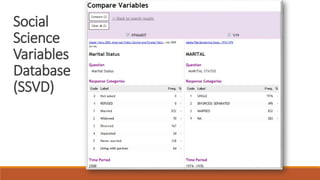 Social
Science
Variables
Database
(SSVD)
 