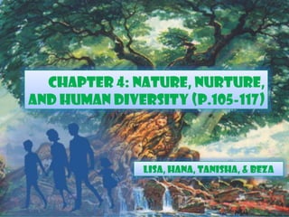 Chapter 4: Nature, Nurture, and Human Diversity (p.105-117) Lisa, Hana, Tanisha, & Beza 