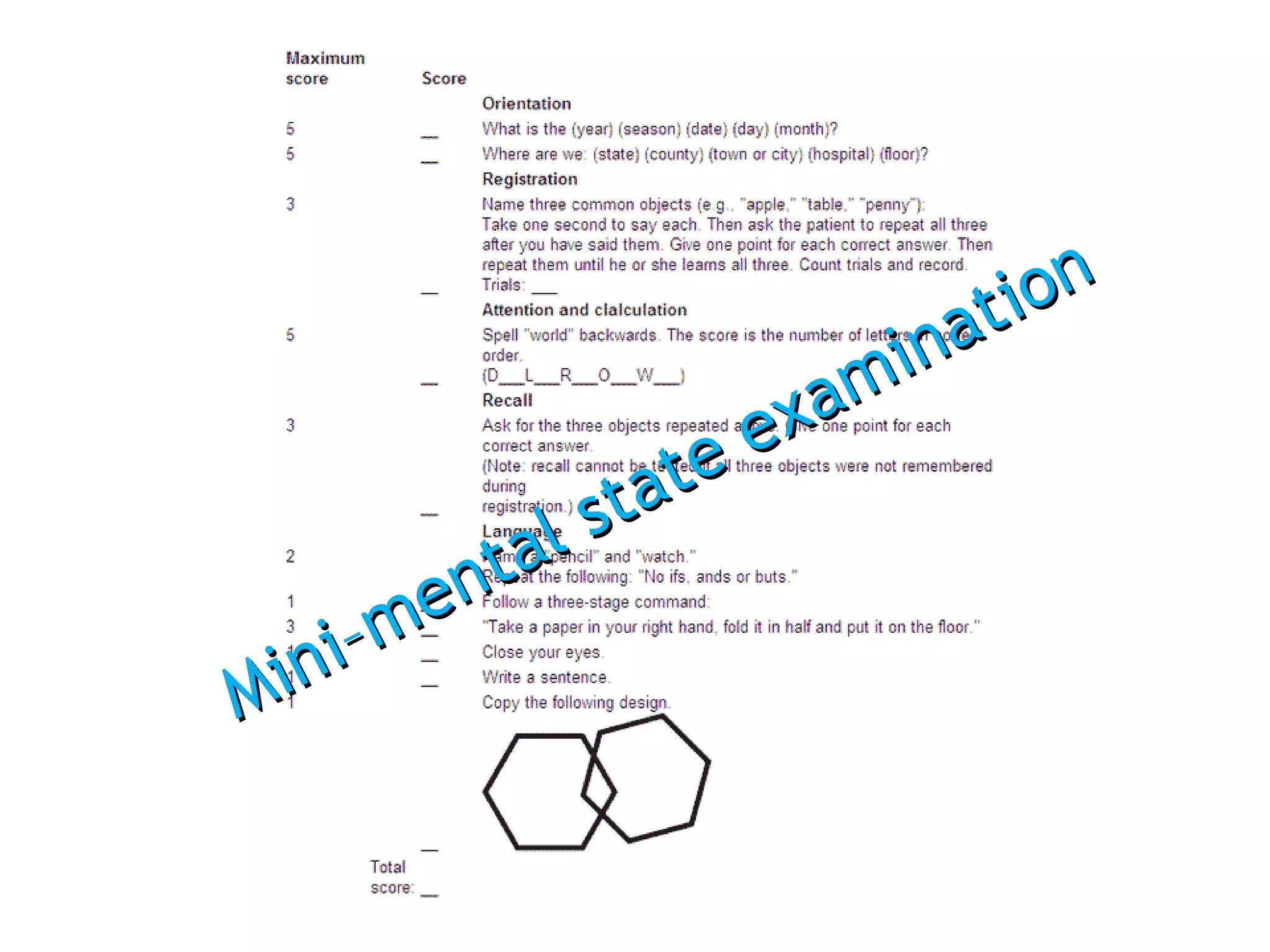 Mini–mental state examination 