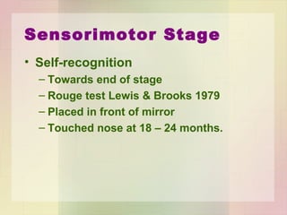 Preoperational Stage
• Animistic Thinking
– Imagining that inanimate objects have life & mental
processes.
• Child tripped over coffee table, what will they say?
• Fantasy Play
– Believe they are Batman
• Symbolic Gestures
– Stick becomes a gun
 