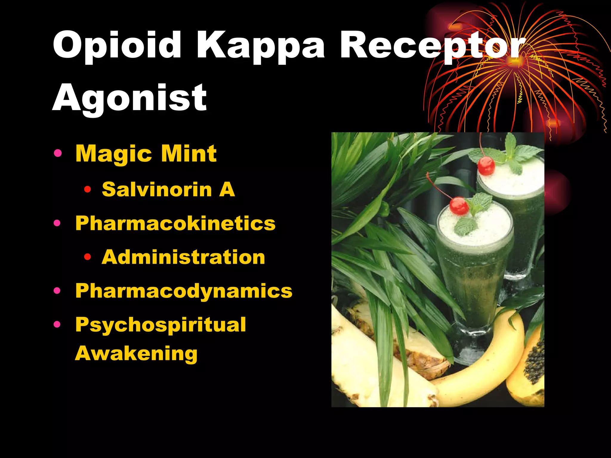 Opioid Kappa Receptor Agonist Magic Mint Salvinorin A Pharmacokinetics Administration Pharmacodynamics Psychospiritual Awakening 