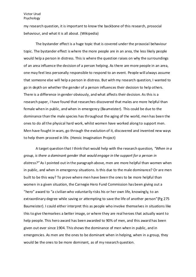 Psychology research paper introduction sample