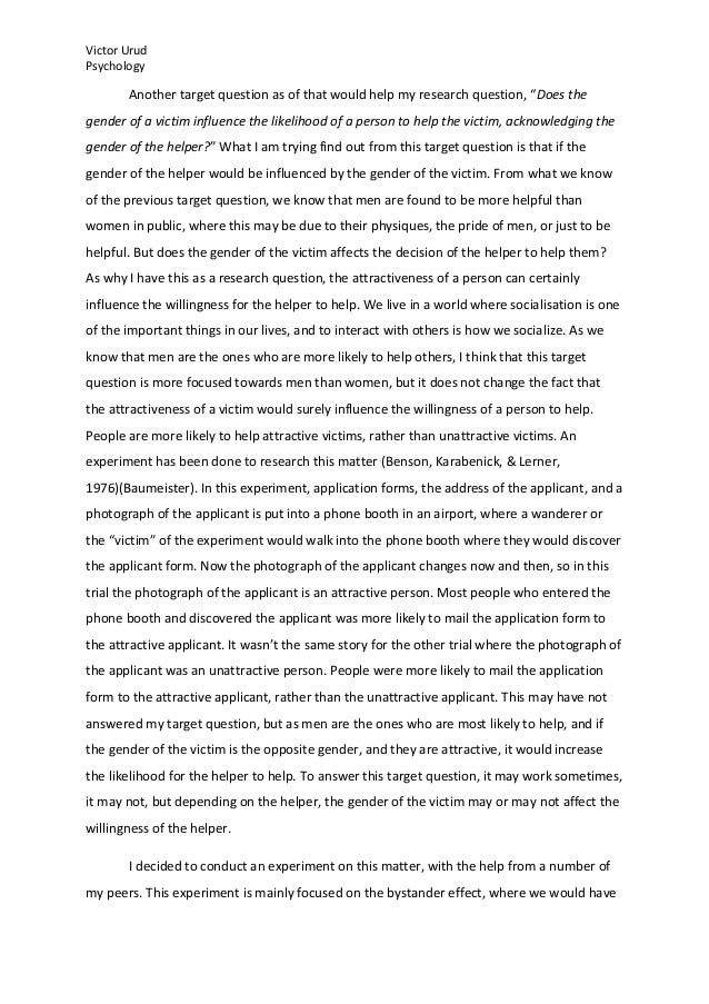 Psychology research paper essay