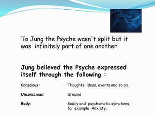 3. Collective UnconsciousConscious  +    Unconscious + Body +Psyche =
