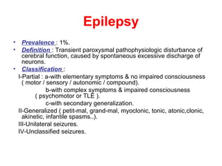 Psychiatric Aspects of Epilepsy ~ Prof. Dr.Tarek Asaad | PPT