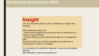 Mse Insight Scale Psychiatric evaluation | PPTX
