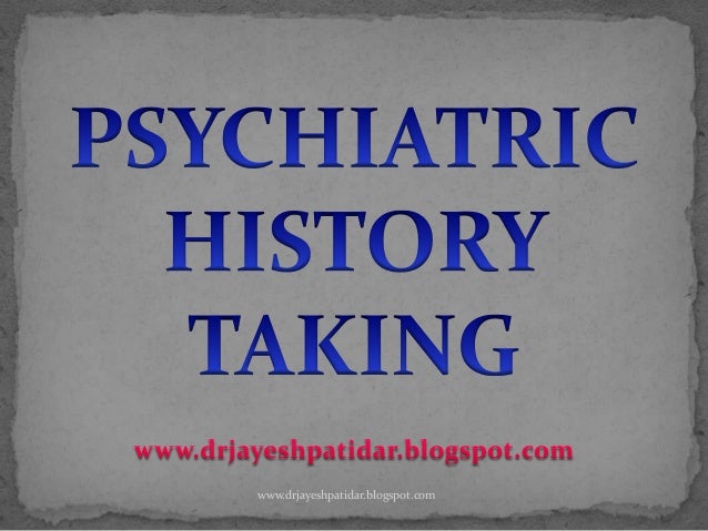Psychiatric History Taking