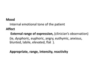 psychiatric_history_taking and Mental status examination | PPTX