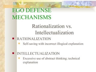Intellectualization Example Psychiatric Nursing Slides | PPT