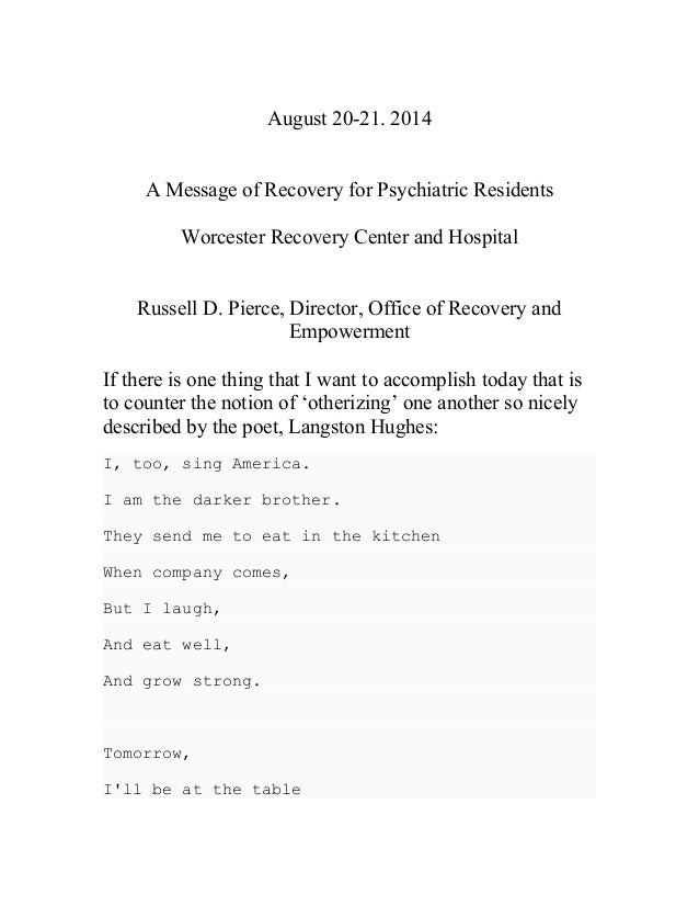 Psychiatric residents speech