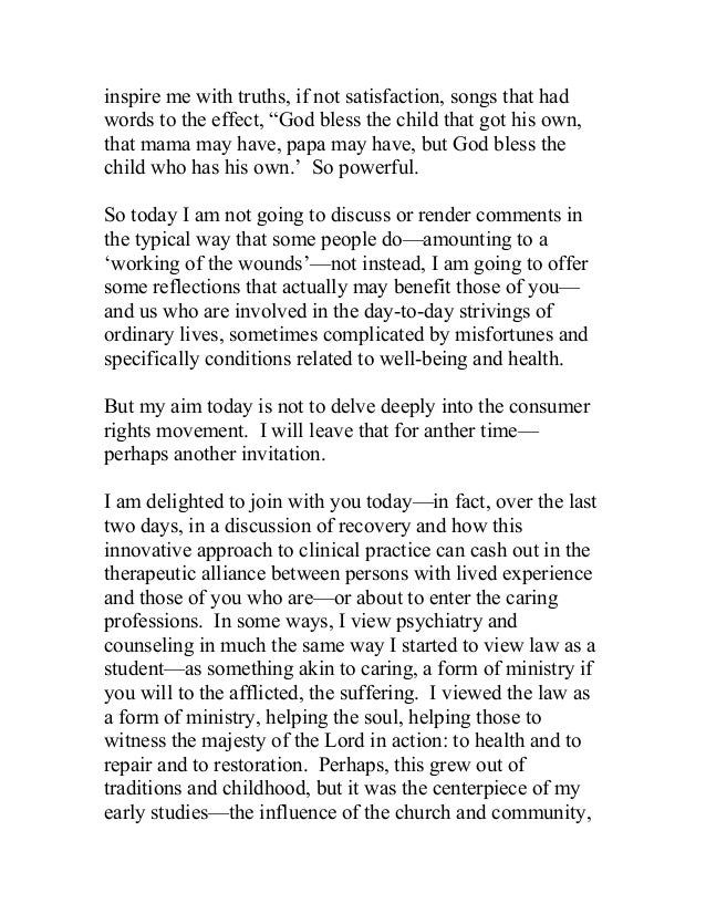 Psychiatric residents speech