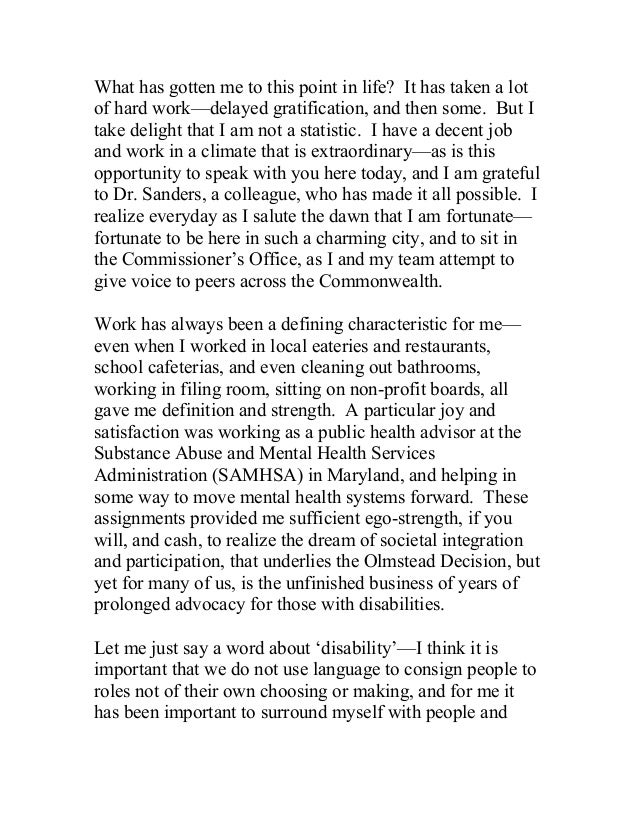 Psychiatric residents speech