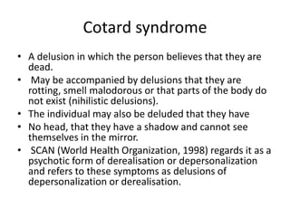 Psychiatric syndroms | PPTX