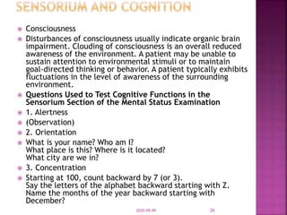 Psychiatry history taking and mental state examination [autosaved] | PPTX