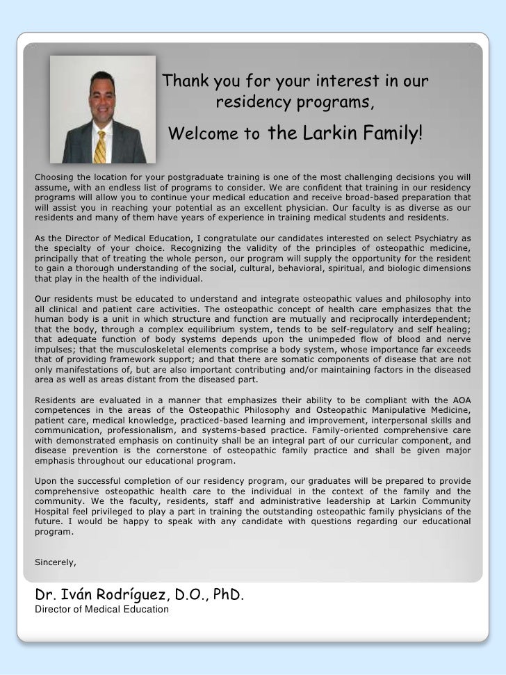psychiatry residency presentation letter of recommendation psychiatry residency