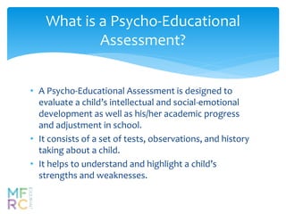 Psycho educational assessment | PPTX