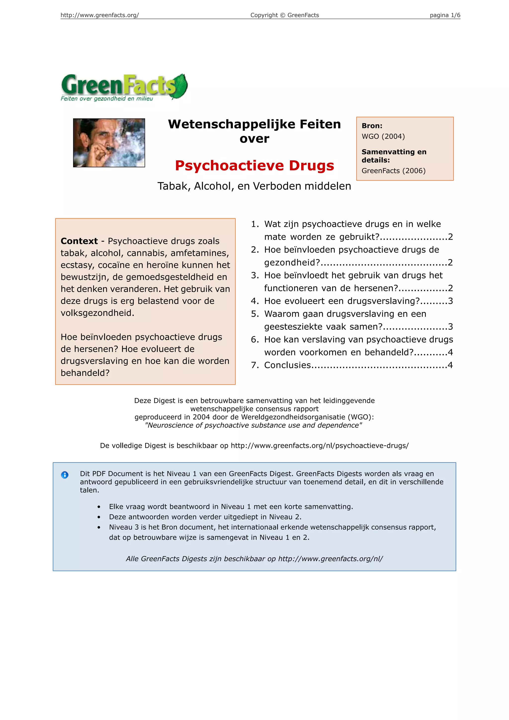 Psychoactieve Drugs Tabak, Alcohol, en Verboden middelen | PDF