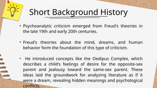 Psychoanalytic-Criticism for literary criticism | PPTX