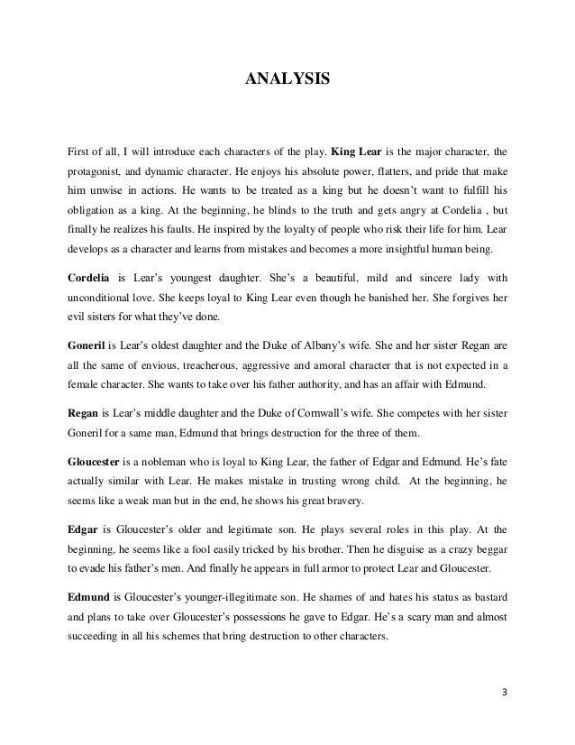 Introduction to king lear essay
