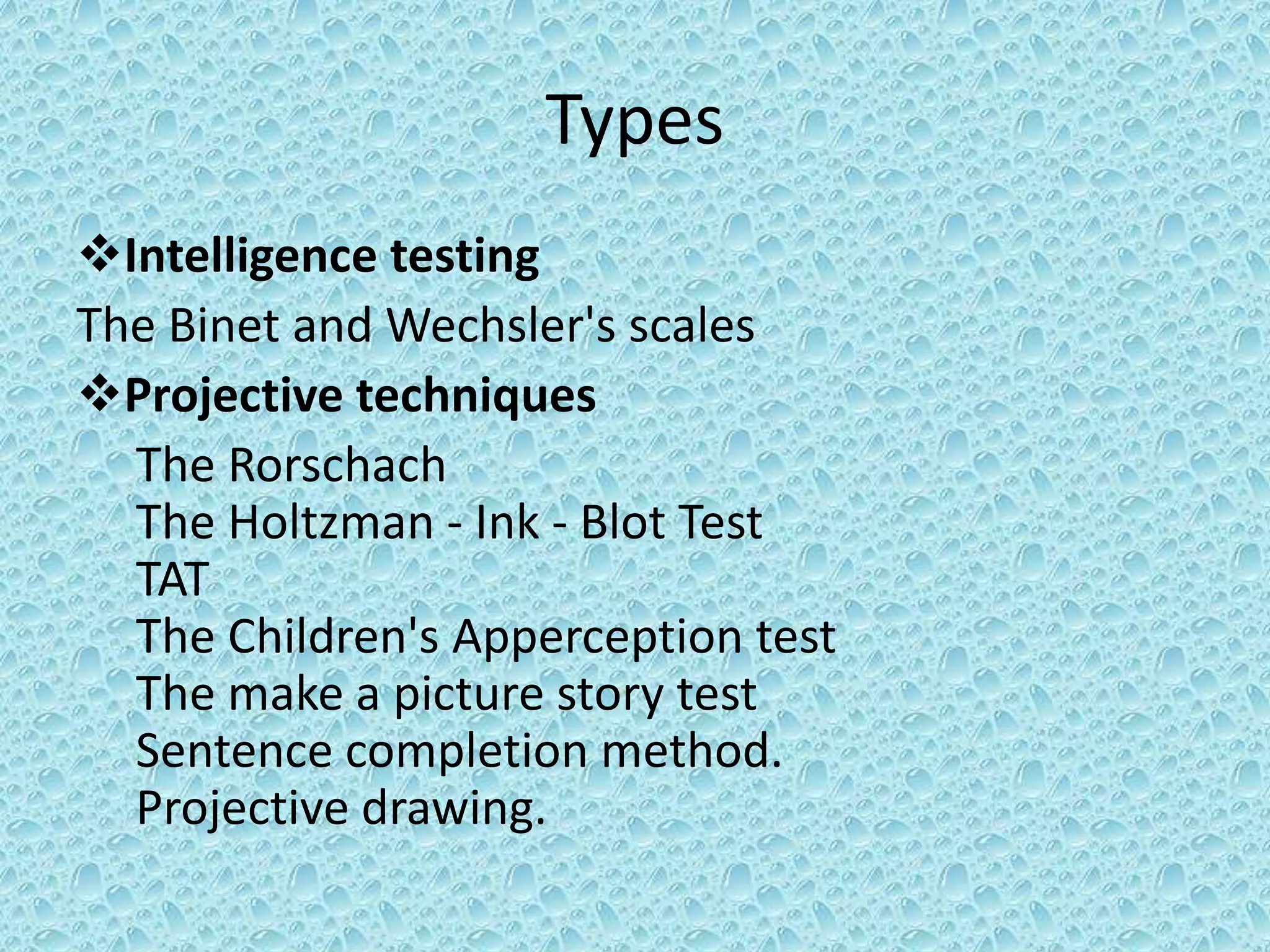 Psychodiagnostic technique[1] | PPTX
