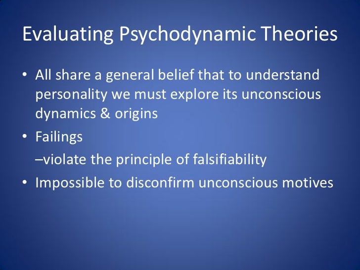 Evaluation of a Psychodynamic Theory of Personality