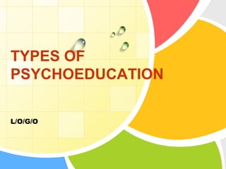TYPES OF
PSYCHOEDUCATION
L/O/G/O

 