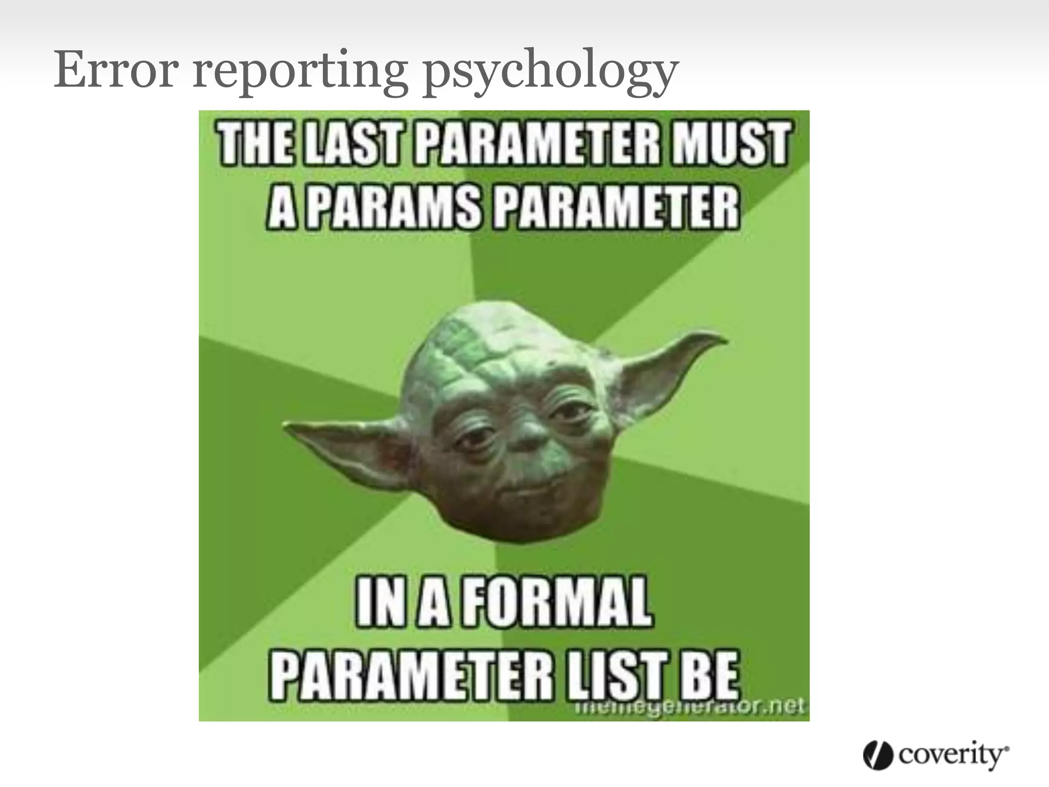 Error reporting psychology
 