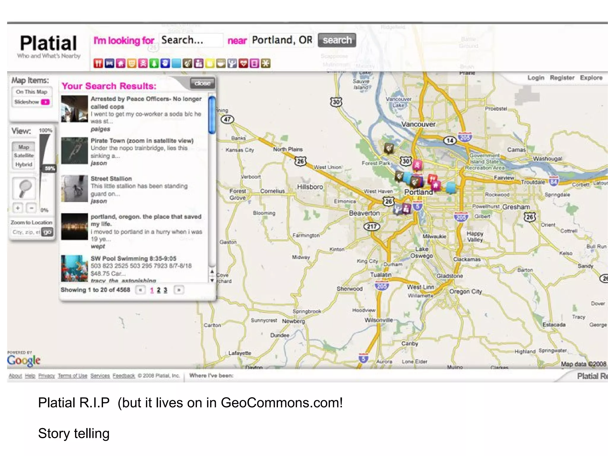 Platial R.I.P (but it lives on in GeoCommons.com!

Story telling
 