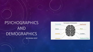 PSYCHOGRAPHICS
AND
DEMOGRAPHICS
BY DEANA KENT
 