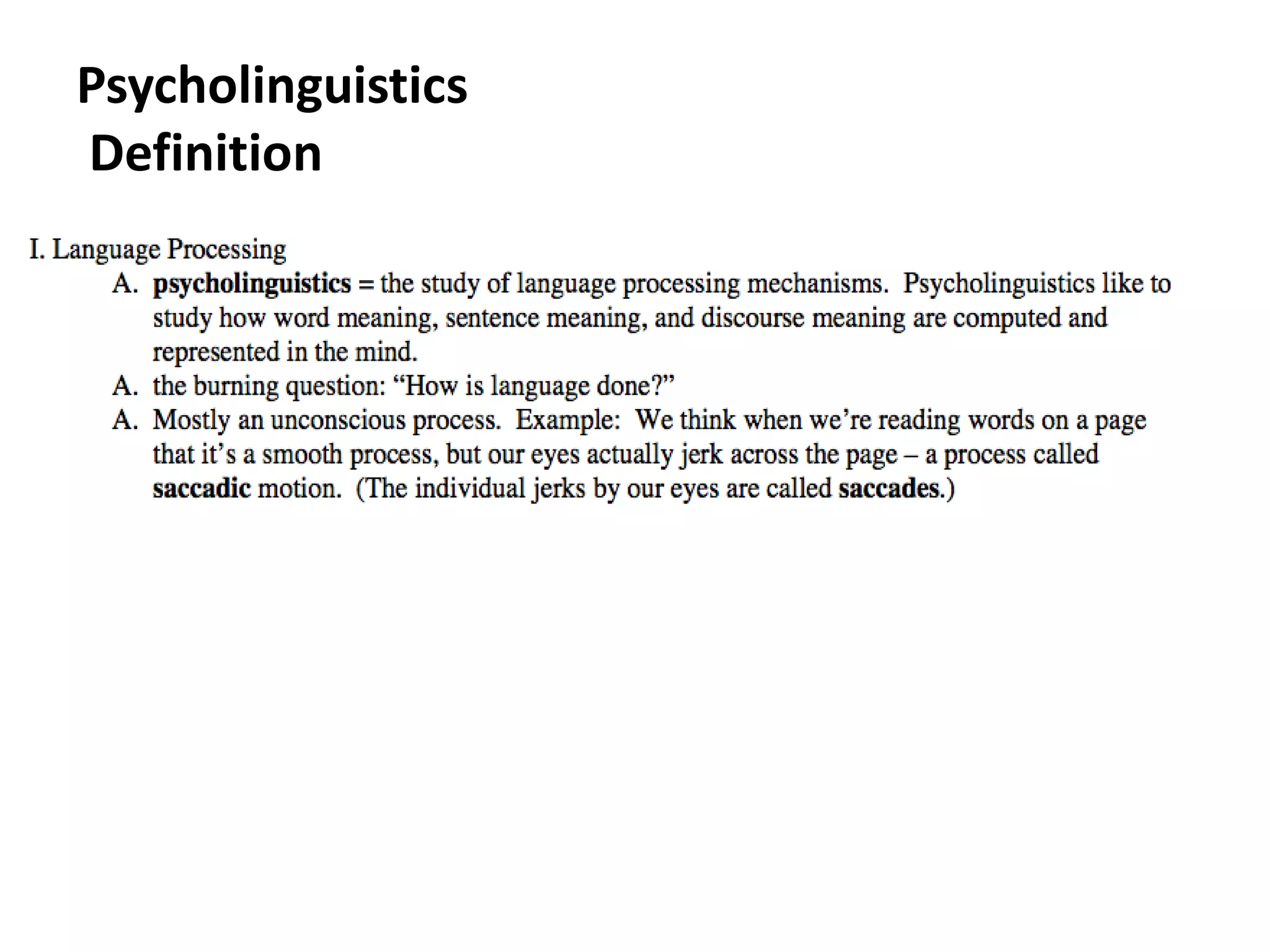 Psycholinguistics | PPT