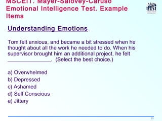 Msceit 2 Example Psychologia emocji i motywacji 5 6 | PPT