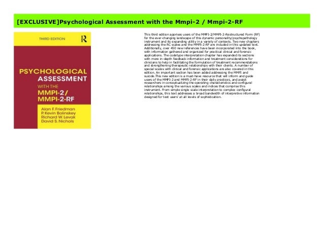 Mmpi 2 Welsh Code Interpretation