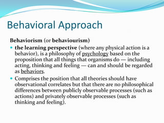 Psychological Approaches | PPTX