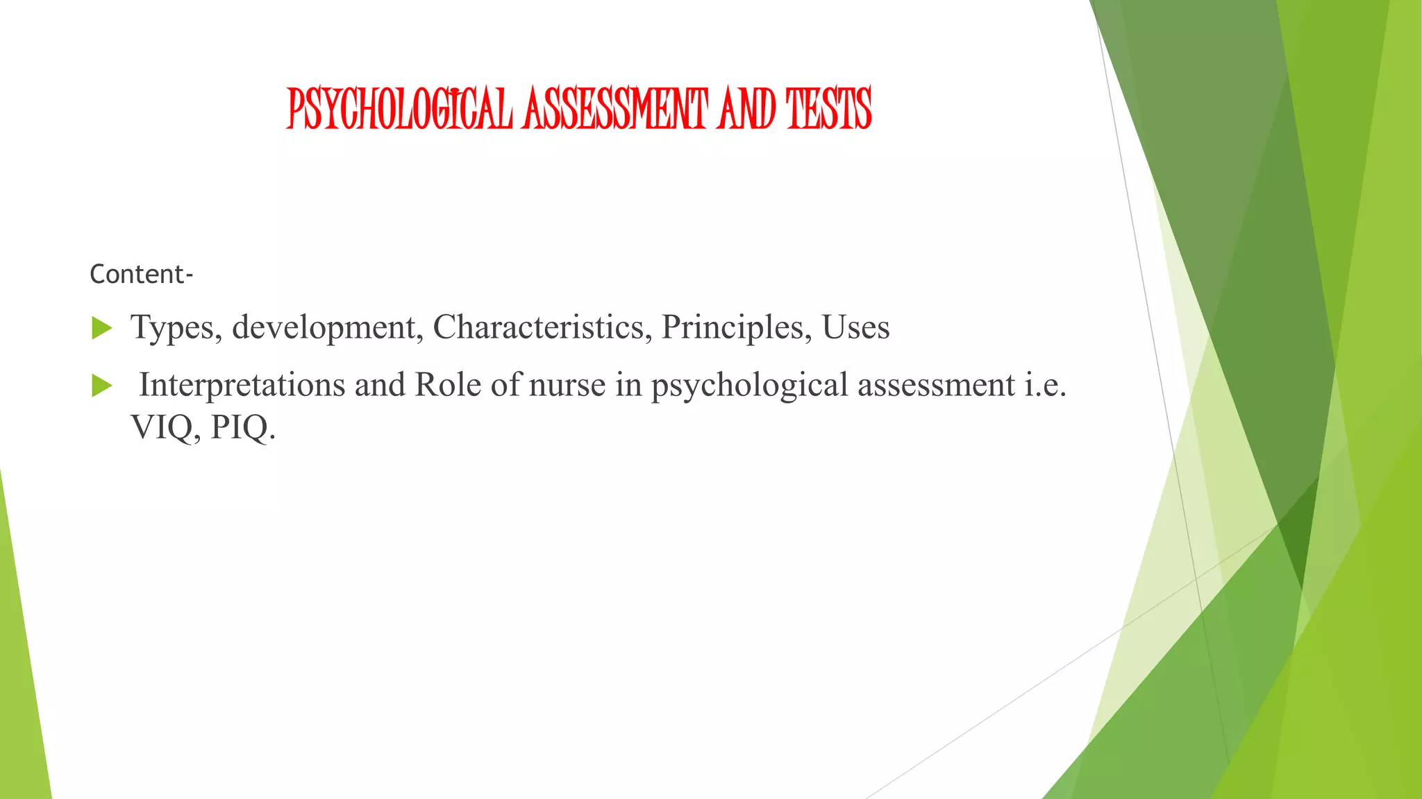 Psychological assessment and test | PPTX | Standardized Testing ...
