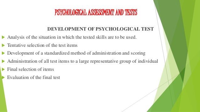 Psychological assessment and test