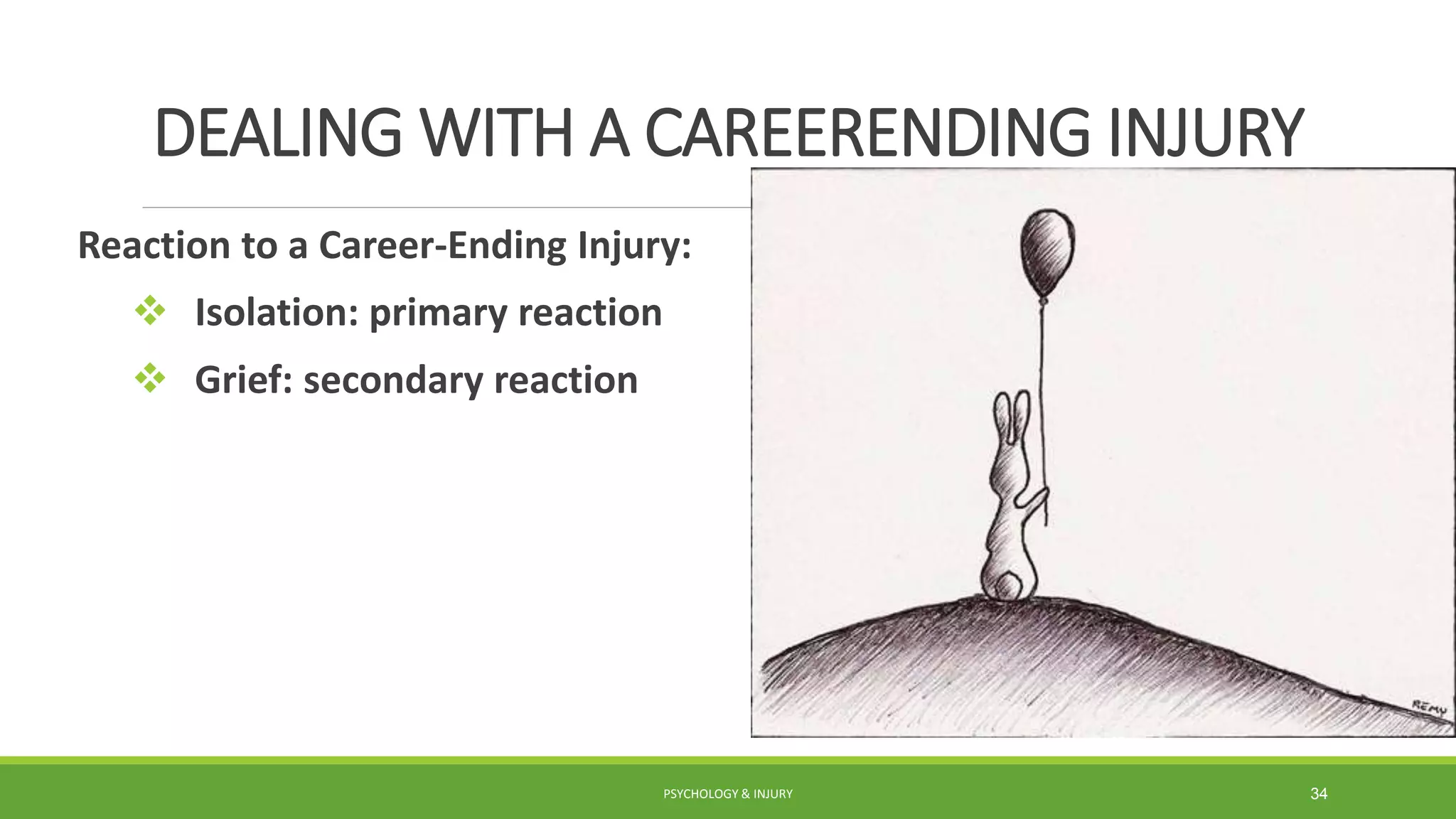 Project Injury Reaction Psychological considerations for rehabilitation of the injured athlete ...
