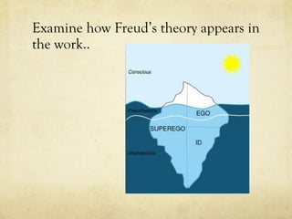 Examine how Freud’s theory appears in the work.. 