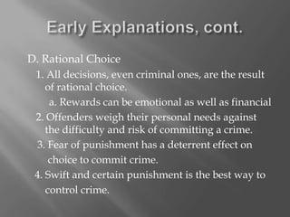Psychological explanations of criminal behavior